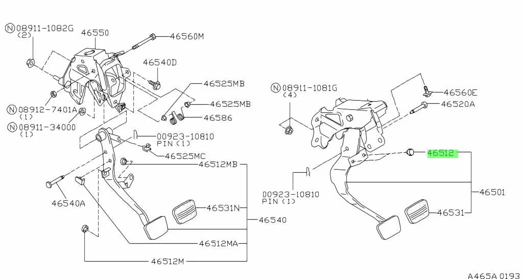 Brake Light Switch Stopper To Suit Nissan Skyline R33 Models / R34 Silvia S14 S15 46584-5P010