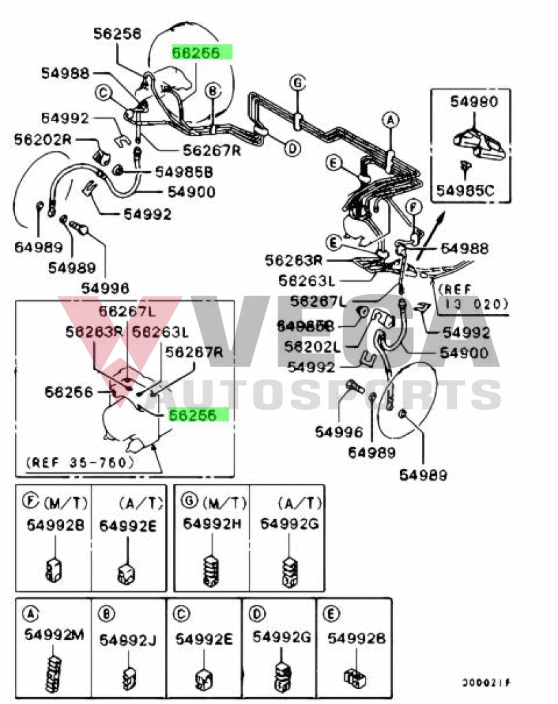 Brake Line (Abs To Master Cylinder) Suit Mitsubishi Lancer Evolution 4 / 5 6 Mr493295 Brakes