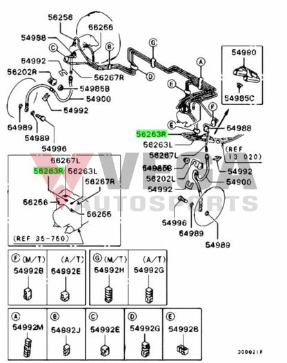 Brake Line (Front Right / Joint Fluid Connector) To Suit Mitsubishi Lancer Evolution 7 8 9 Ct9A