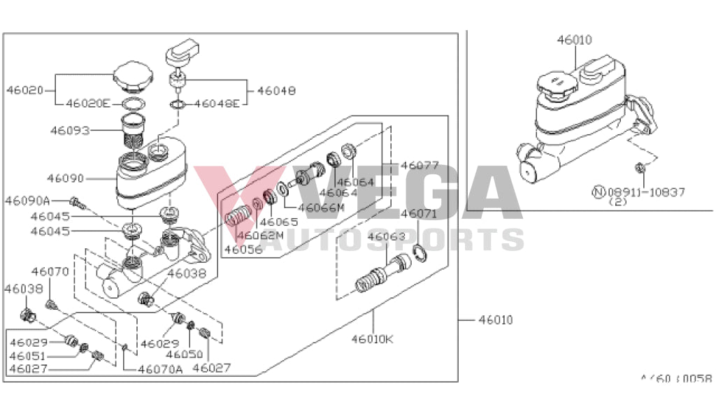 Brake Master Cylinder Tank Grommet (Tokico) To Suit Nissan Silvia S13 S14 S15 R32 Gtr 46045-W1010