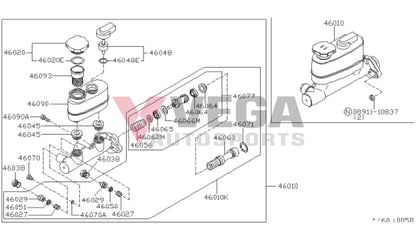 Brake Master Cylinder Tank Grommet (Tokico) To Suit Nissan Silvia S13 S14 S15 R32 Gtr 46045-W1010