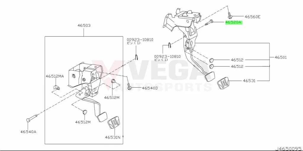 Brake Pedal Pin Clevis ’Most Nissans’ 46123-03W1A - Nuts / Bolts / Screws