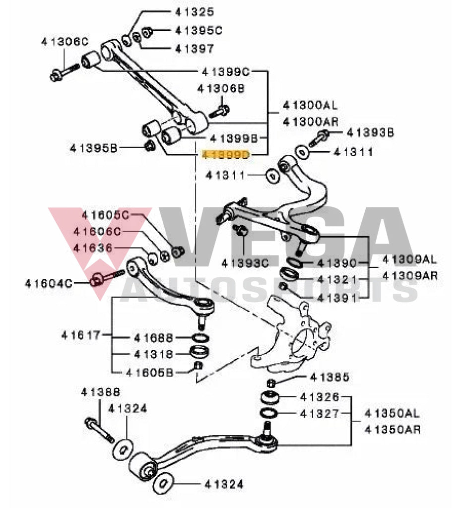 Bushing Rear Lower Control Arm To Suit Mitsubishi Lancer Evolution 4-9 (Steel & Alloy Arms) Mr403464