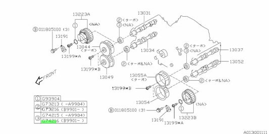 Cam Seal To Suit Non Ascs Subaru Impreza Gc8 806732160 Engine