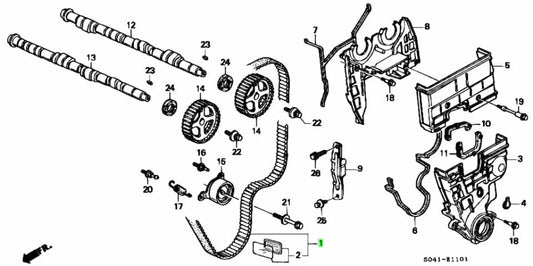 Oem Honda B18 Timing Belt 06141-P72-315 Engine