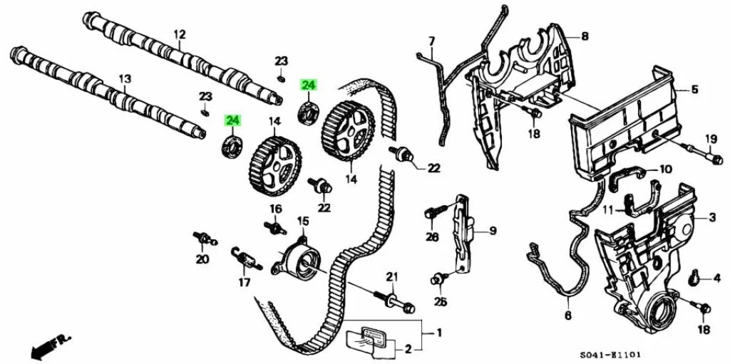 Camshaft Seal Set (2-Piece) To Suit Honda B Series Engines 91213-Pr3-004 Engine