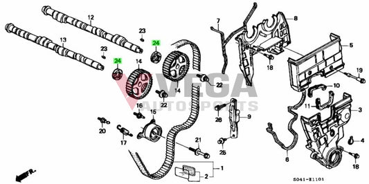 Camshaft Seal Set (2-Piece) To Suit Honda B Series Engines 91213-Pr3-004 Engine