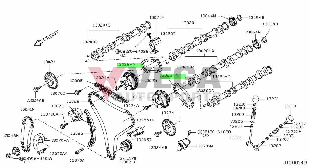 Camshaft Timing Chain To Suit Nissan 350Z 02-09 370Z 09 - Onwards R35 Gtr 13028-Jk20B Engine