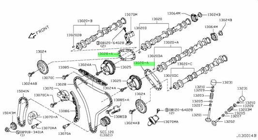 Camshaft Timing Chain To Suit Nissan 350Z 02-09 370Z 09 - Onwards R35 Gtr 13028-Jk20B Engine