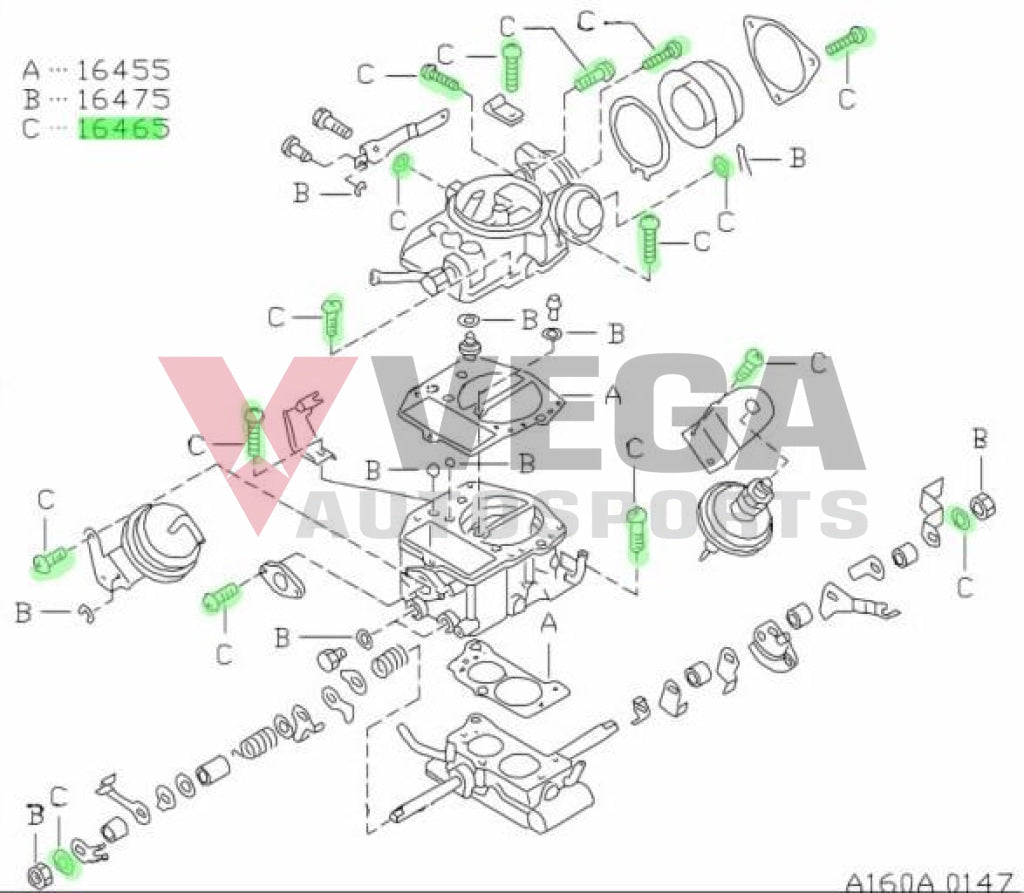 Carburetor Repair Screw Kit To Suit Datsun 1200 Ute Late 8910 C120 C22 B122 16465-G5210 Engine