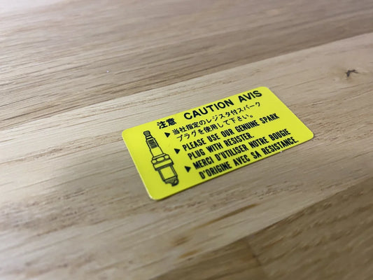 Caution Spark Plug Decal To Suit Mitsubishi Lancer Evolution 4 / 5 6 6.5 7 Cn9A Cp9A Ct9A Emblems