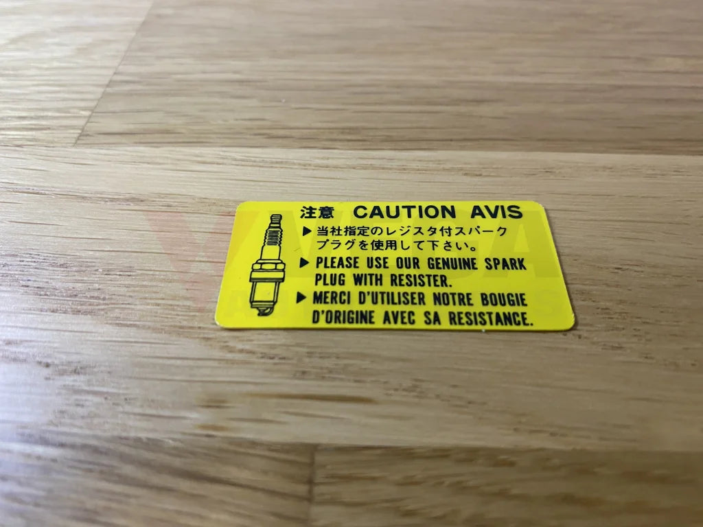 Caution Spark Plug Decal To Suit Mitsubishi Lancer Evolution 4 / 5 6 6.5 7 Cn9A Cp9A Ct9A Emblems