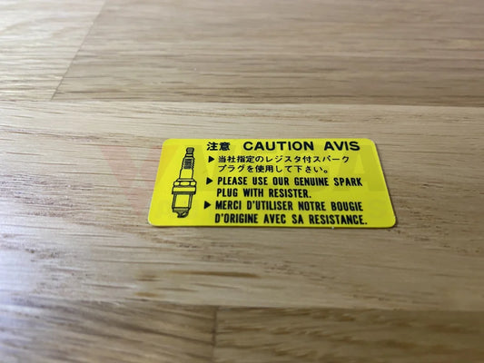 Caution Spark Plug Decal To Suit Mitsubishi Lancer Evolution 4 / 5 6 6.5 7 Cn9A Cp9A Ct9A Emblems