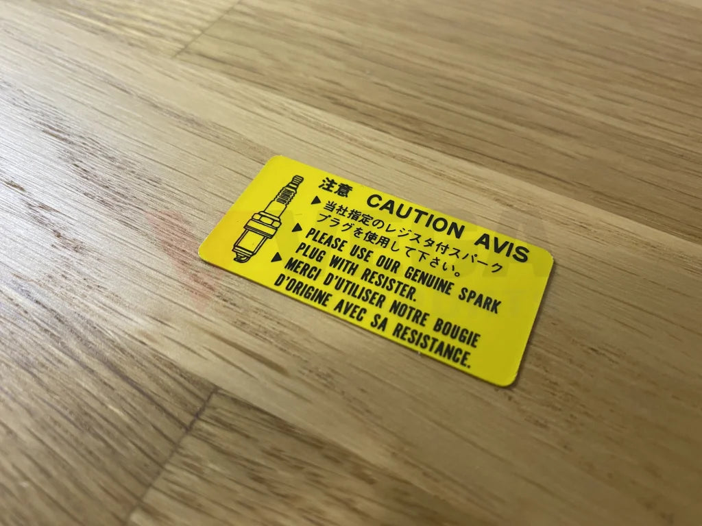 Caution Spark Plug Decal To Suit Mitsubishi Lancer Evolution 4 / 5 6 6.5 7 Cn9A Cp9A Ct9A Emblems