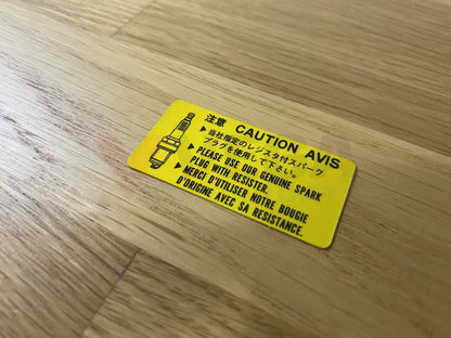 Caution Spark Plug Decal To Suit Mitsubishi Lancer Evolution 4 / 5 6 6.5 7 Cn9A Cp9A Ct9A Emblems