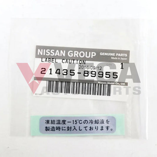 Caution Water Label To Suit Nissan Skyline Hr31 / R32 Gtr Gts-T Gts 21435-89955 Cooling