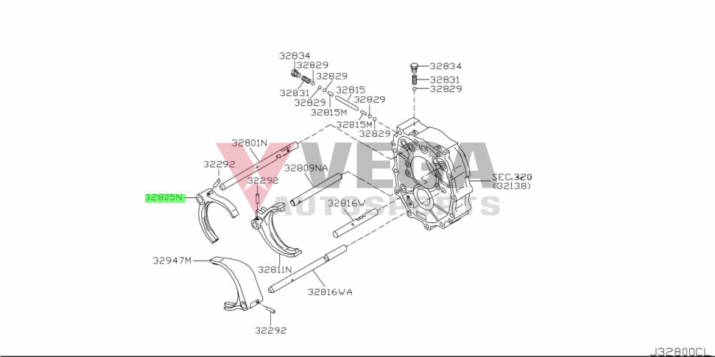 Cd00A Shift Fork 1St/2Nd To Suit Nissan 350Z/370Z 32805-Cd001 Gearbox And Transmission