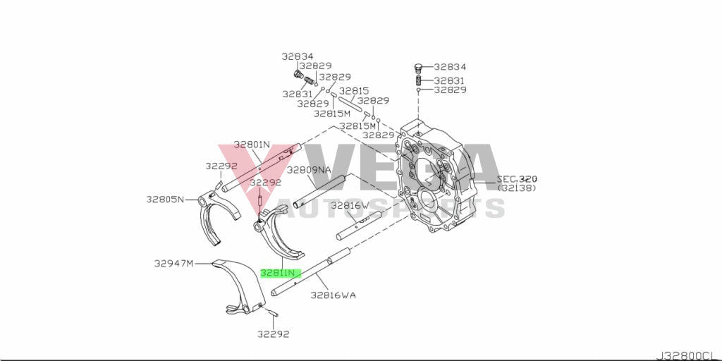 Cd00A Shift Fork 3Rd/4Th To Suit Nissan 350Z/370Z 32811-Cd000 Gearbox And Transmission