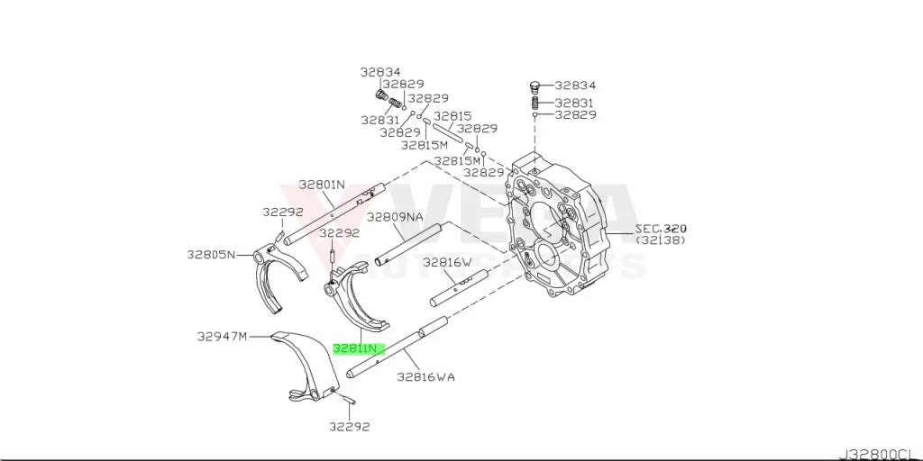 Cd00A Shift Fork 3Rd/4Th To Suit Nissan 350Z/370Z 32811-Cd000 Gearbox And Transmission