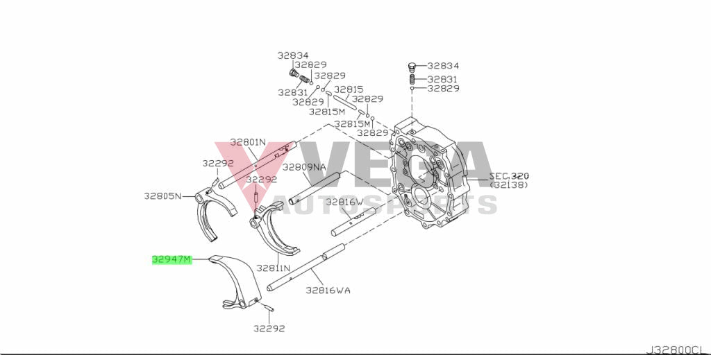 Cd00A Shift Fork 5Th/6Th To Suit Nissan 350Z/370Z / Infiniti G35 G37 Q60 32947-Cd000 Gearbox And