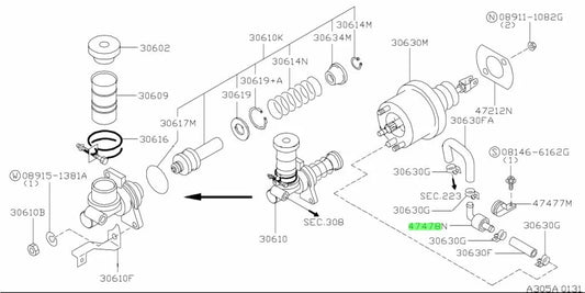 Check Valve Clutch Booster To Suit Nissan Skyline R32 Gtr R33 R34 Z32 (Tt) 47478-05U00 Gearbox And