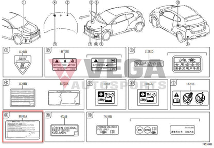 Clearance Warning Information Decal To Suit Toyota Gr Yaris Gxpa16 89356-47020 Emblems Badges And