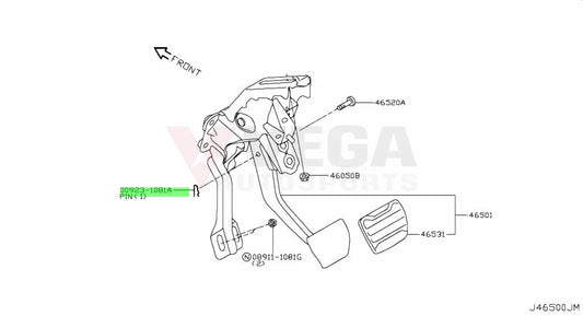 Clutch And Brake Pedal Pin Retaining Clip to suit Nissan Skyline Silvia R32 R33 R34 00923-1081A - Nuts / Bolts / Screws