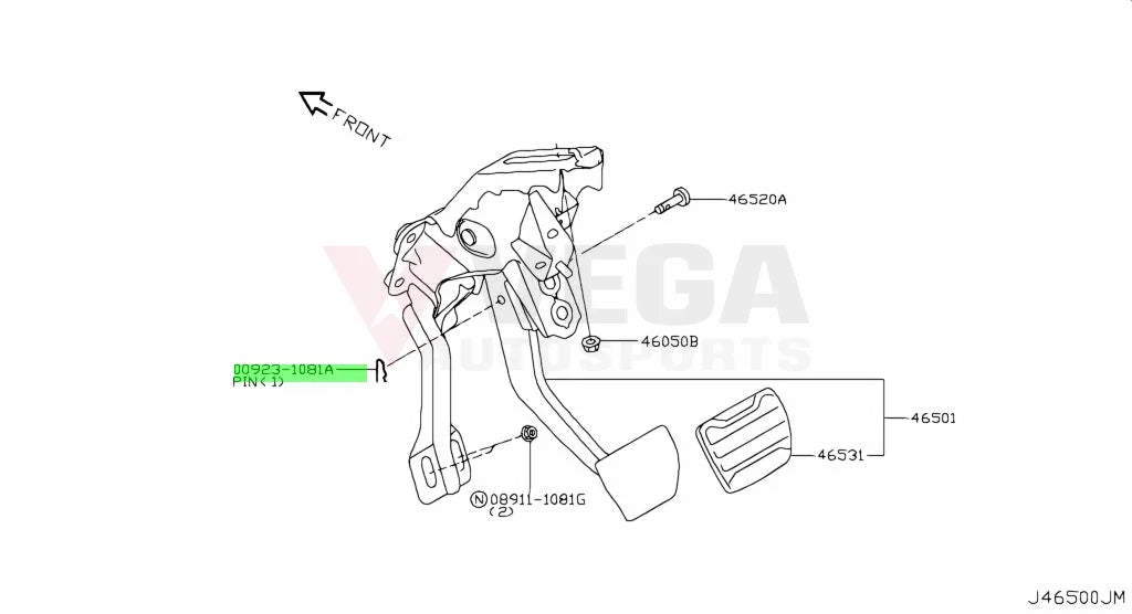 Clutch And Brake Pedal Pin Retaining Clip to suit Nissan Skyline Silvia R32 R33 R34 00923-1081A - Nuts / Bolts / Screws