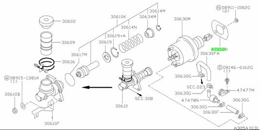Clutch Booster Gasket / Packer To Suit Nissan Skyline R32 Gt-R R33 & R34 47212-05U00 Gearbox And