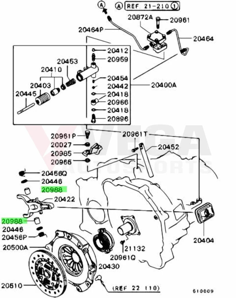 Clutch Fork Bushing To Suit Mitsubishi Lancer Evolution 8 / 9 Mr953913 Gearbox And Transmission