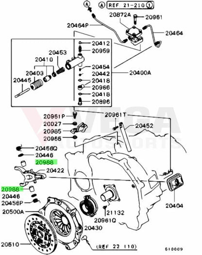 Clutch Fork Bushing To Suit Mitsubishi Lancer Evolution 8 / 9 Mr953913 Gearbox And Transmission