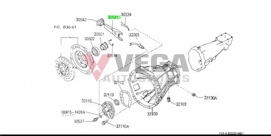 Clutch Fork To Suit Nissan R31 R32 R33 R34 S13 S14 S15 & Z32 - Push Type 30531-01S00 Gearbox And