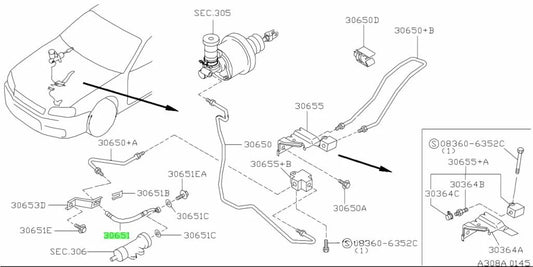 Clutch Hose Late Pull Style To Suit Nissan Skyline R32 / R33 Gtr 30855-12U01 Gearbox And