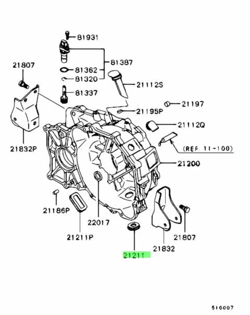 Clutch Housing Inspection Hole Cover To Suit Mitsubishi Lancer Evolution 4 - 10 Md747412 Gearbox And