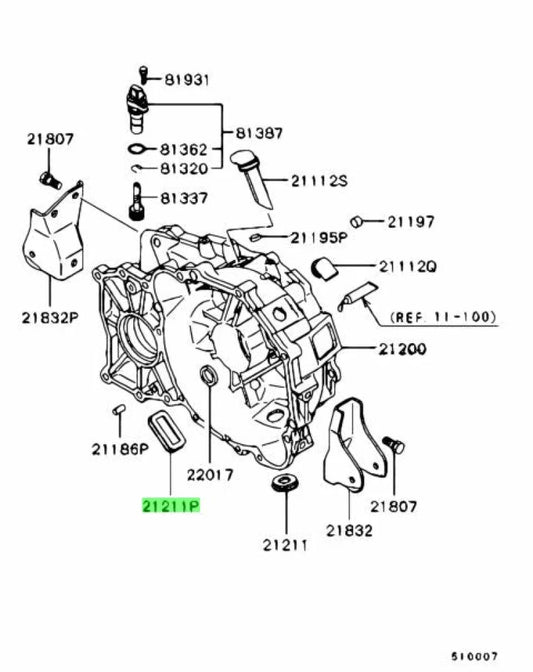 Clutch Housing Inspection Hole Cover To Suit Mitsubishi Lancer Evolution 4 - 9 Md746526 Gearbox And