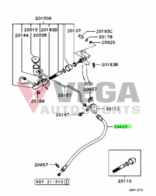 Clutch Master Cylinder Hose To Suit Mitsubishi Lancer Evolution 4 / 5 6 6.5 Mr197956 Gearbox And