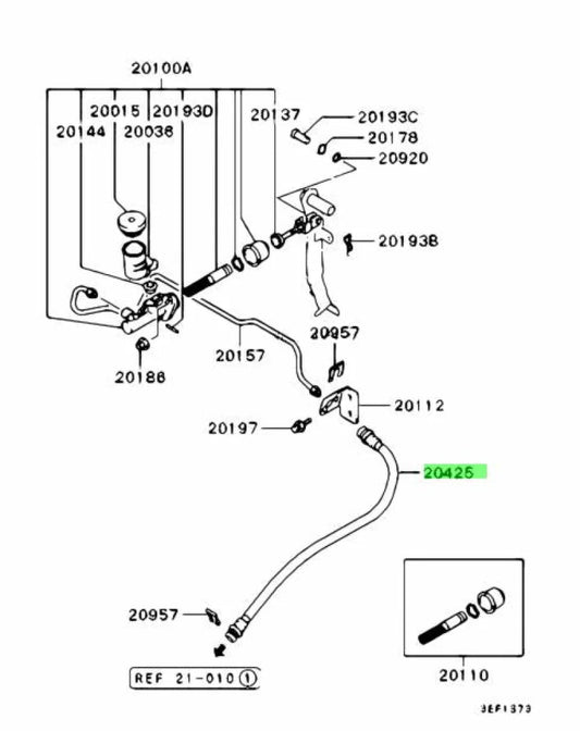 Clutch Master Cylinder Hose To Suit Mitsubishi Lancer Evolution 4 / 5 6 6.5 Mr197956 Gearbox And