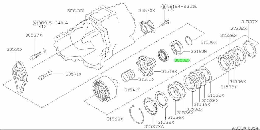 Clutch Pack Release Transfer Case Bearing To Suit Nissan Skyline R32 / R33 R34 Gtr 31409-05U00