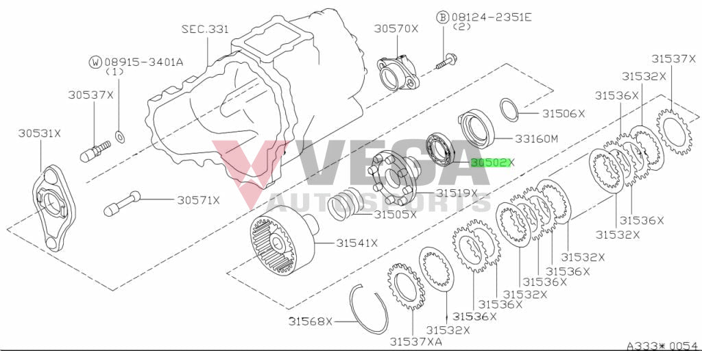 Clutch Pack Release Transfer Case Bearing To Suit Nissan Skyline R32 / R33 R34 Gtr 31409-05U00