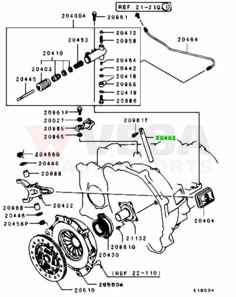 Clutch Release Fork Shaft To Suit Mitsubishi Lancer Evolution 4 - 7 Md747283 Gearbox And