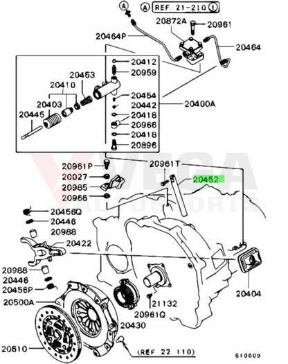 Clutch Release Fork Shaft To Suit Mitsubishi Lancer Evolution 8 / 9 10 Mr980758 Gearbox And