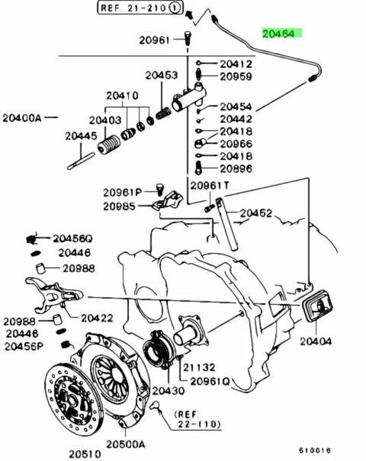 Clutch Release Tube To Suit Mitsubishi Lancer Evolution 4 - 9 2348A038 Gearbox And Transmission