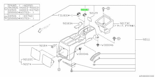 Coin Tray To Suit Subaru Impreza Gc8/Gf8 92-00 92024Ga380Bg Interior