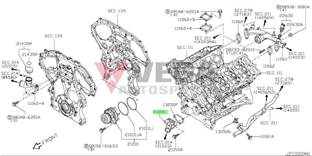 Coolant Thermostat To Suit Nissan 350Z Z33 Series 2 & Skyline V36 250Gt / 350Gt (Vq25Hr Vq35Hr)