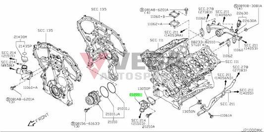 Coolant Thermostat To Suit Nissan 350Z Z33 Series 2 & Skyline V36 250Gt / 350Gt (Vq25Hr Vq35Hr)
