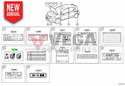 Cooling Fan Caution Label To Suit Toyota Gr Yaris Gxpa16 16793-36030 Emblems Badges And Decals