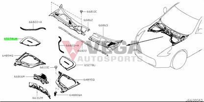 Cowl Brake Fluid Upper Cover To Suit Nissan 370Z Z34 65275-1Eb0A Exterior