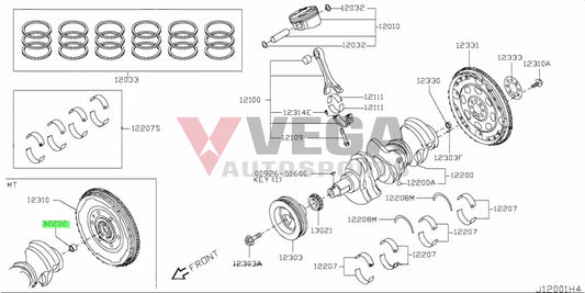 Crank Spigot Bush To Suit Nissan Ca18De(T) Fj20De(T) Sr20De(T) Rb20E(T) Rb20De(T) Rb25De(T) Rb26Dett