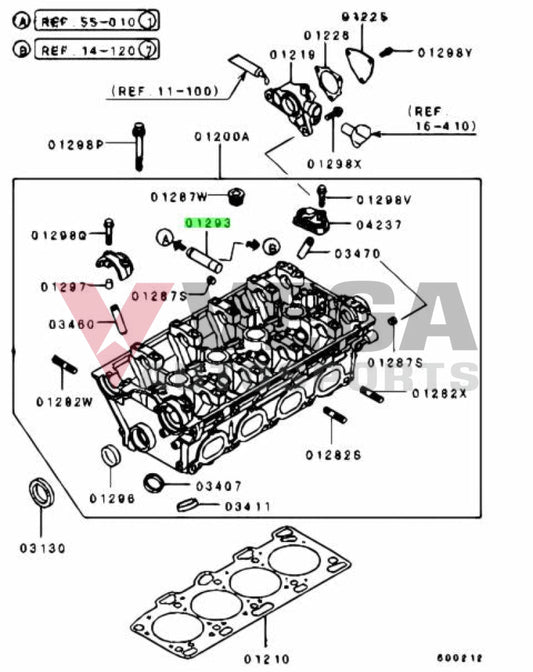 Cylinder Head Water Inlet Nipple To Suit Mitsubishi Lancer Evolution 4 - 7 Md184160 Cooling