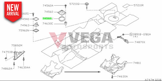 Dam Seal To Suit Inspection Hole Cover Nissan Skyline R33 / R34 Models 74847-70T07 Exterior